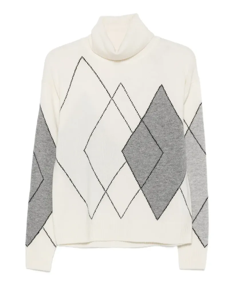 Seventy Pullover mit Argyle-Muster - Weiß Weiß