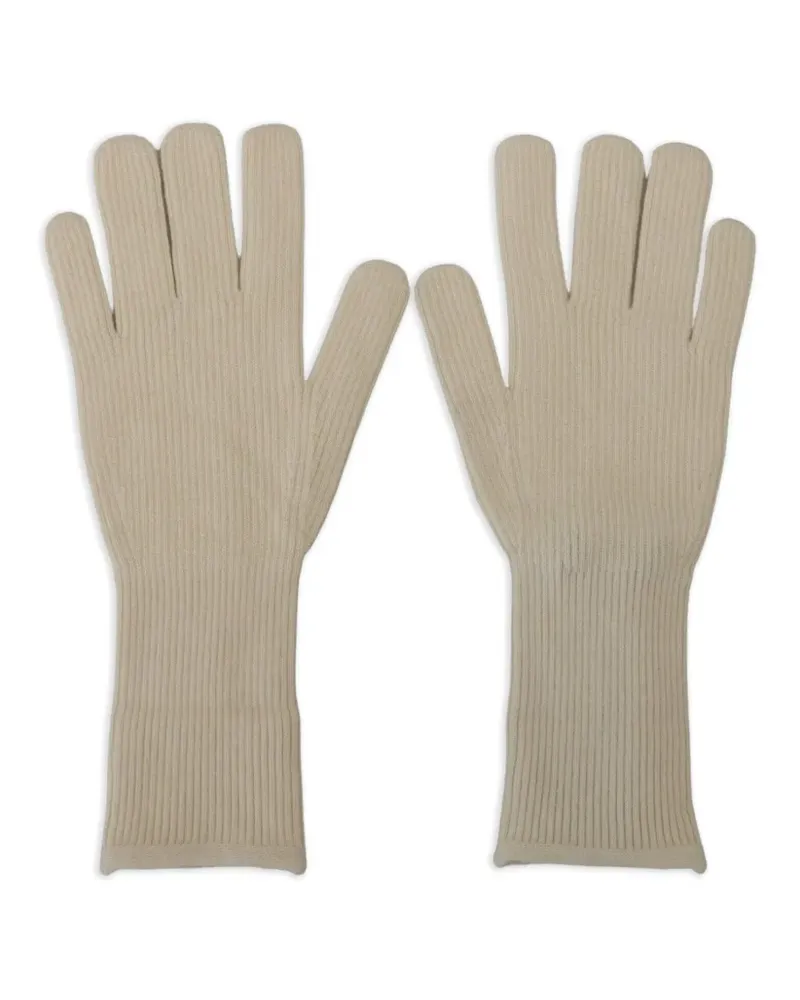 Dolce & Gabbana Gerippte Handschuhe aus Kaschmir - Nude Nude