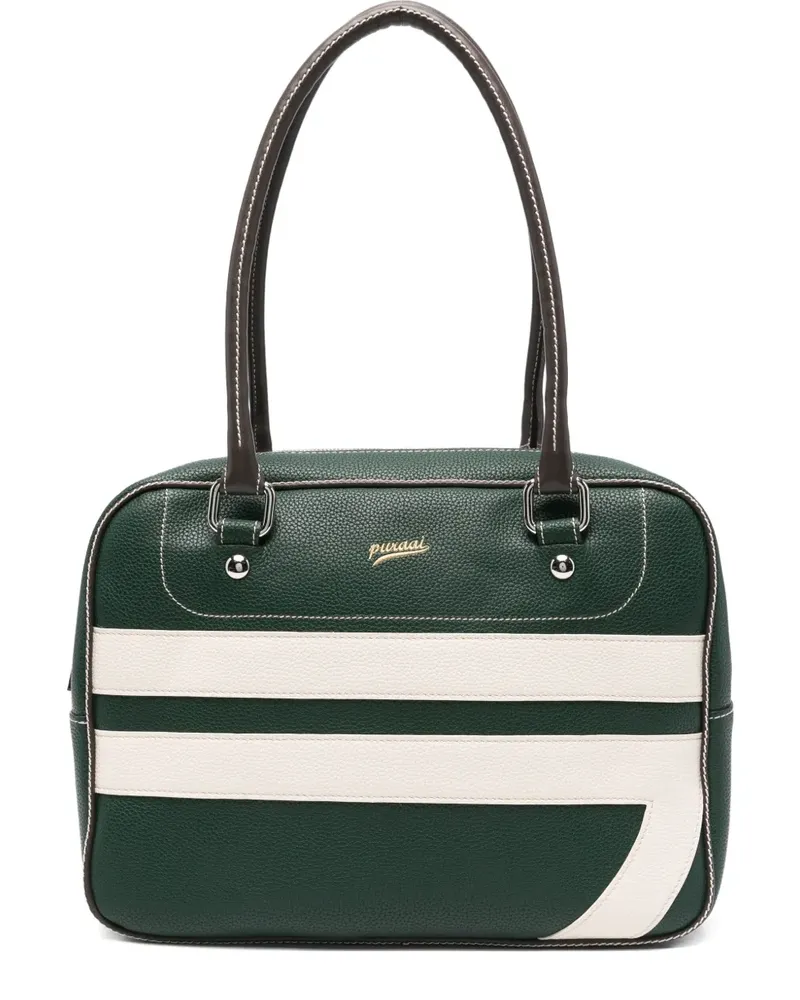 Puraai Gestreifter 7,03 Icon Tote Bag - Grün Grün