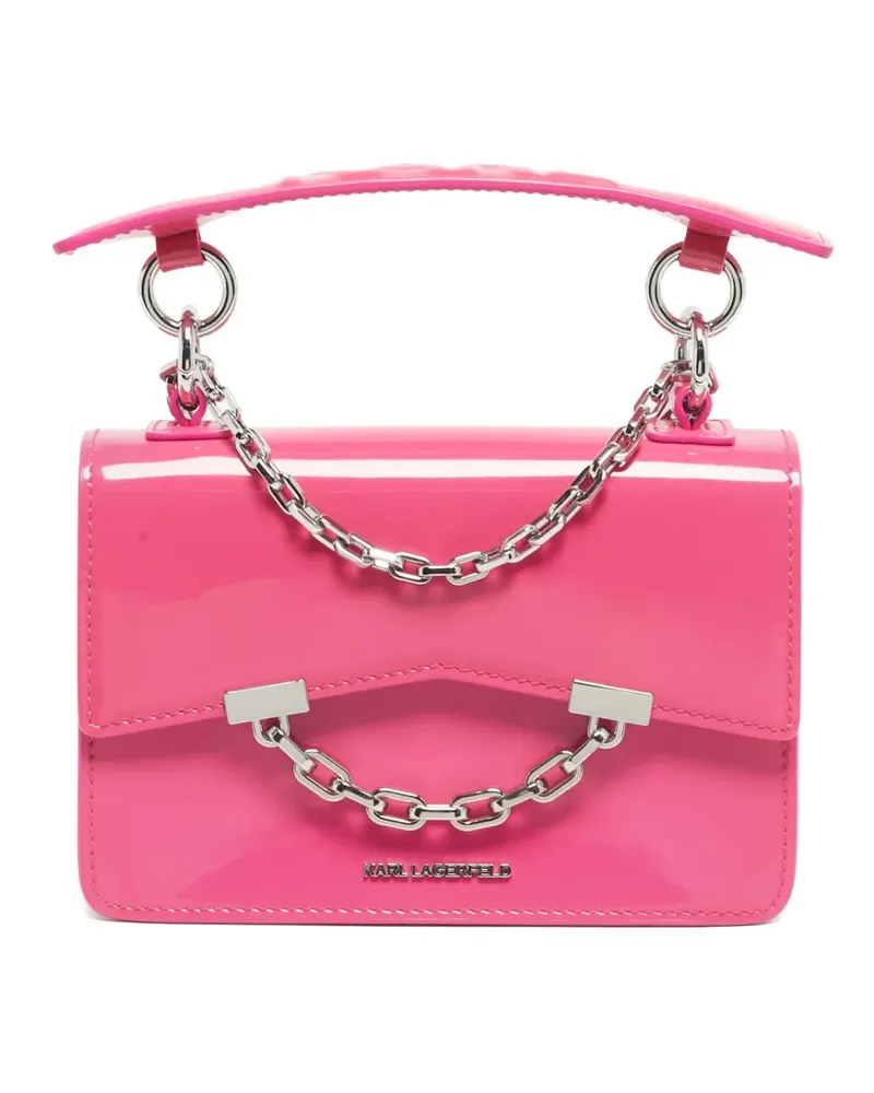 Karl Lagerfeld K/Karl Seven patent-leather top-handle bag - Rosa Rosa