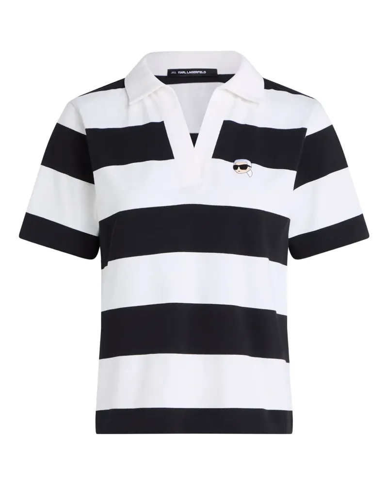 Karl Lagerfeld Poloshirt mit Ikon-Patch - Weiß Weiß