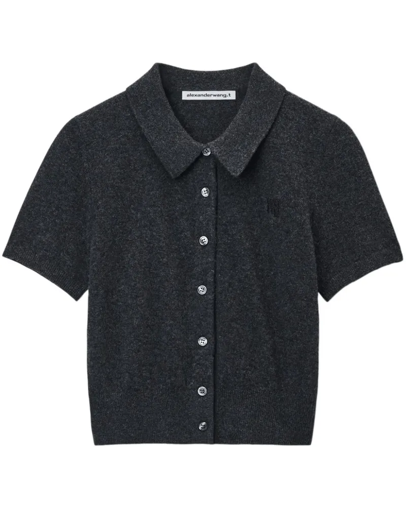Alexander Wang Top mit Logo-Stickerei - Grau Grau