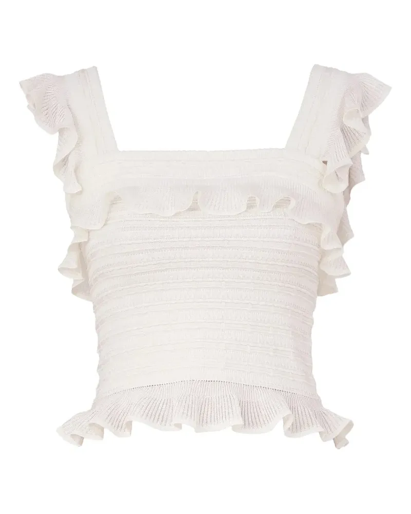 Zimmermann Luna ruffled top - Weiß Weiß
