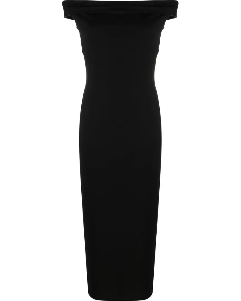 Reformation Schmales Jamen One-Shoulder-Midikleid - Schwarz Schwarz