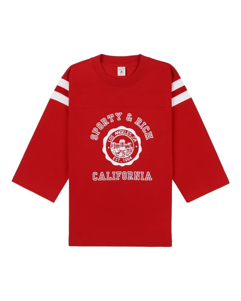 SPORTY & RICH striped graphic top - Rot Rot