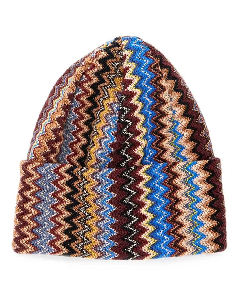 Missoni zigzag-knit beanie hat - Nude Nude