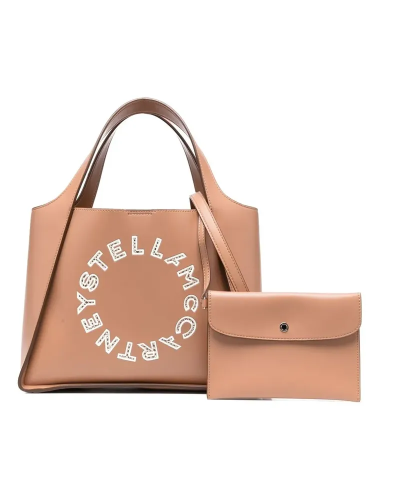 Stella McCartney Shopper mit Logo-Stickerei - Nude Nude