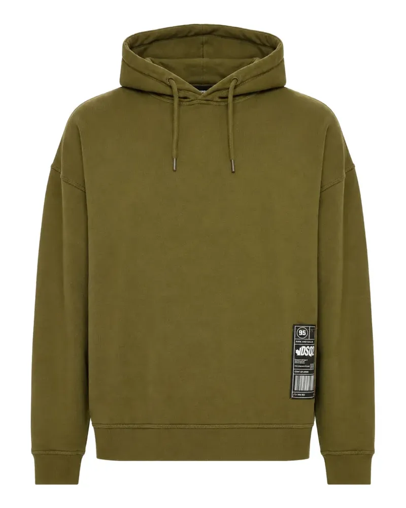 Dsquared2 Lockerer Hoodie mit Logo-Patch - Grün Grün