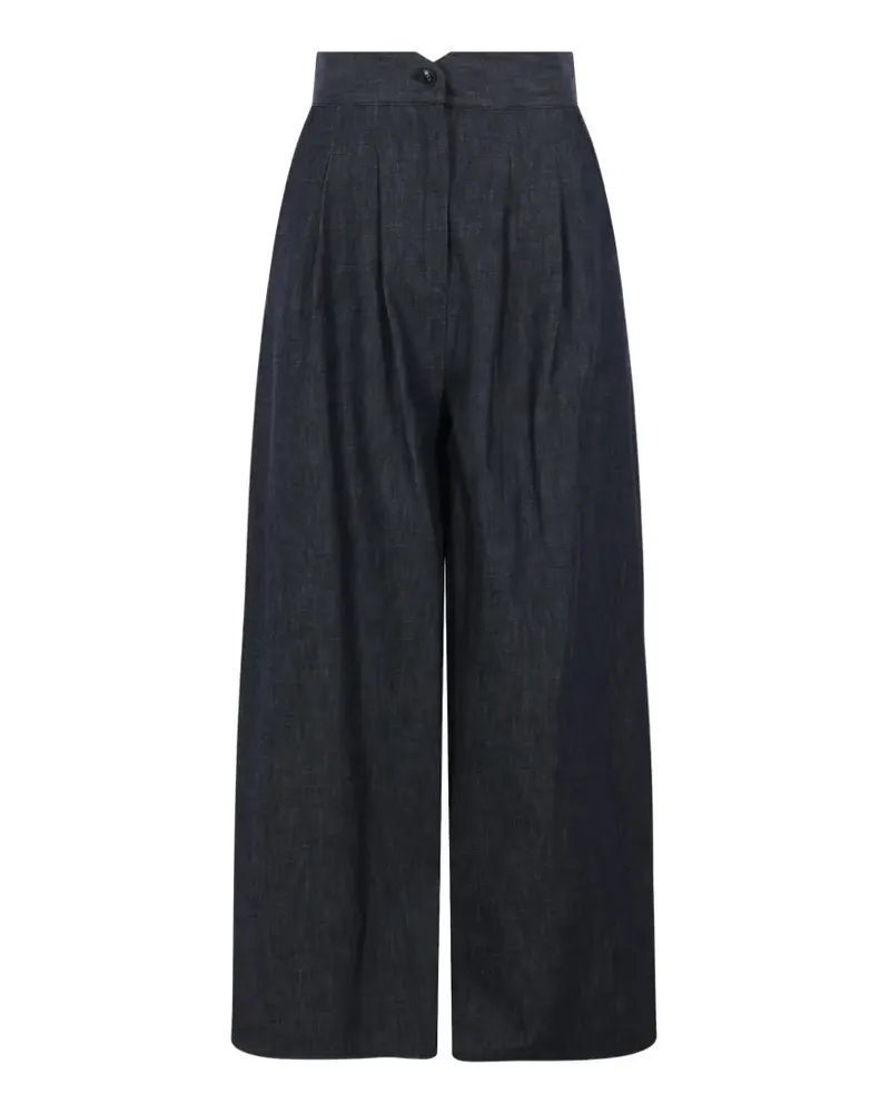 Dušan pleated wide-leg jeans - Blau Blau