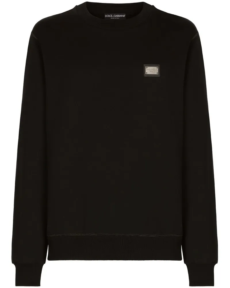 Dolce & Gabbana Sweatshirt mit Logo-Schild - Schwarz Schwarz