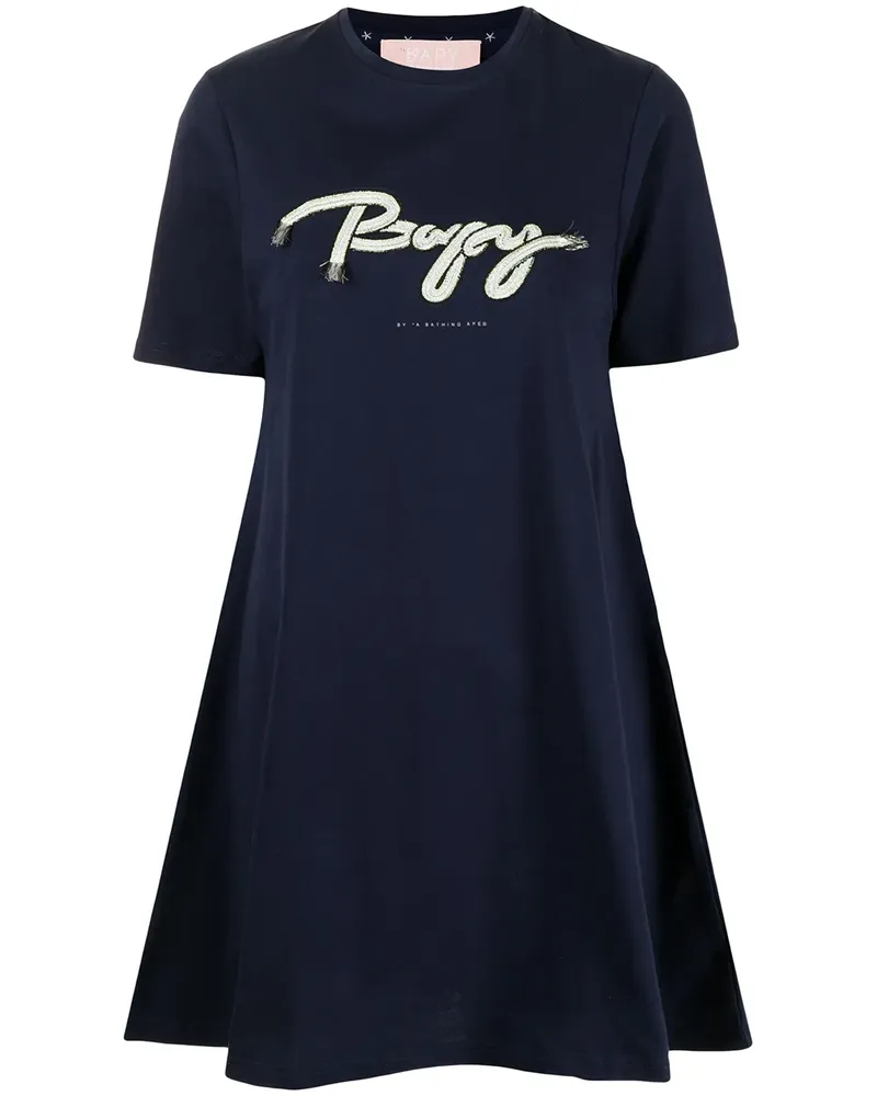 BAPE T-Shirtkleid mit Logo-Stickerei - Blau Blau
