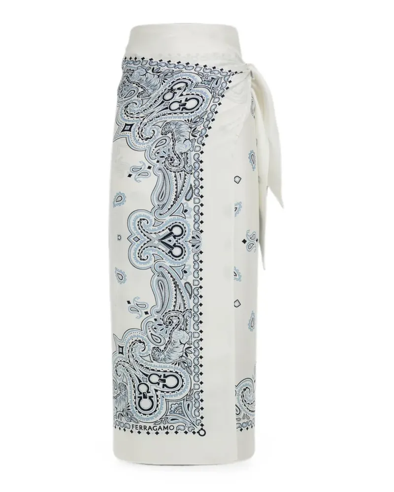 Ferragamo Arabesque-print silk sarong - Weiß Weiß