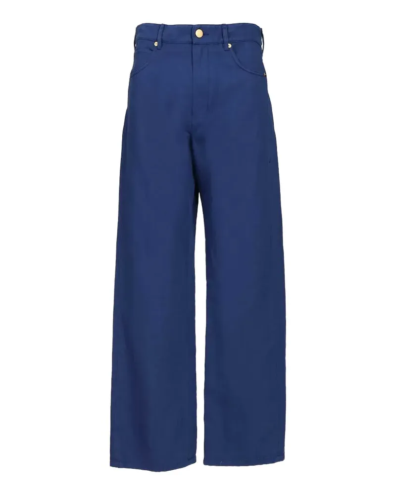 Max Mara buttoned drill trousers - Blau Blau