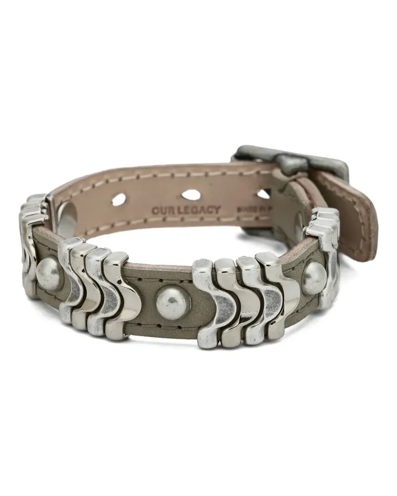 Our Legacy Wave Lederarmband - Silber Silber