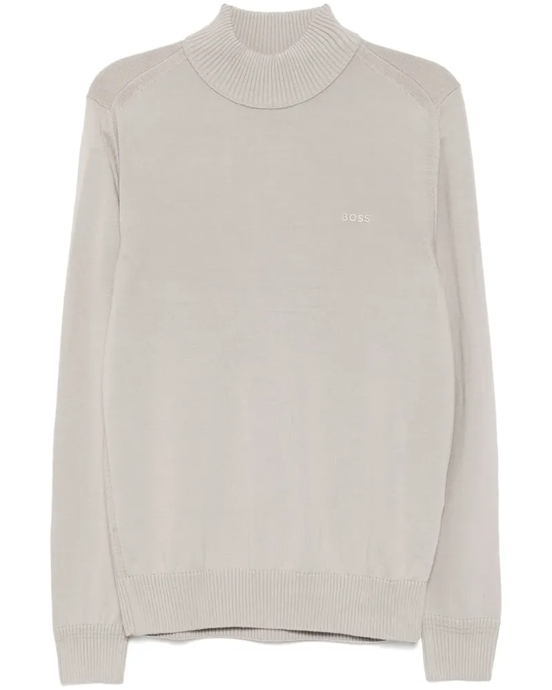 HUGO BOSS Pullover mit Logo-Stickerei - Grau Grau