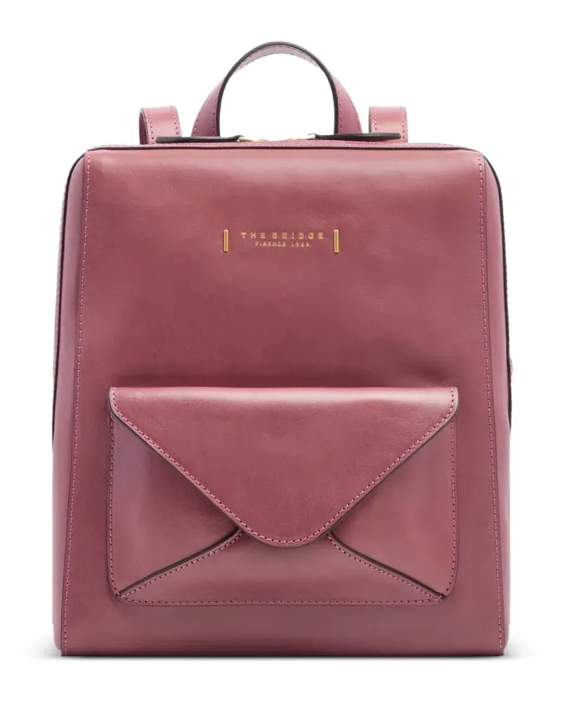 The Bridge Frida leather envelope-pocket backpack - Rosa Rosa
