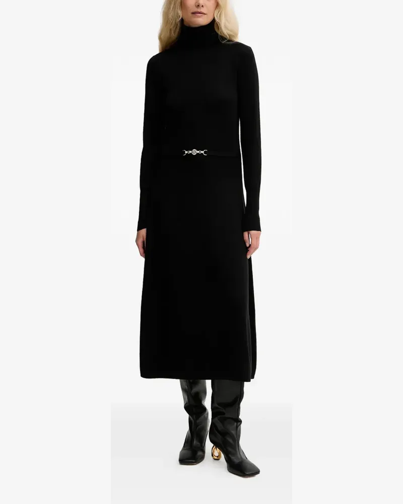 Fracomina roll-neck belted midi dress - Schwarz Schwarz