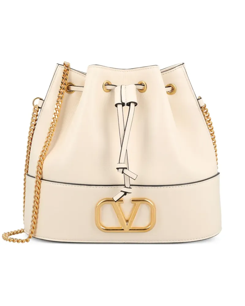 Valentino Garavani mini VLogo leather bucket bag - Nude Nude