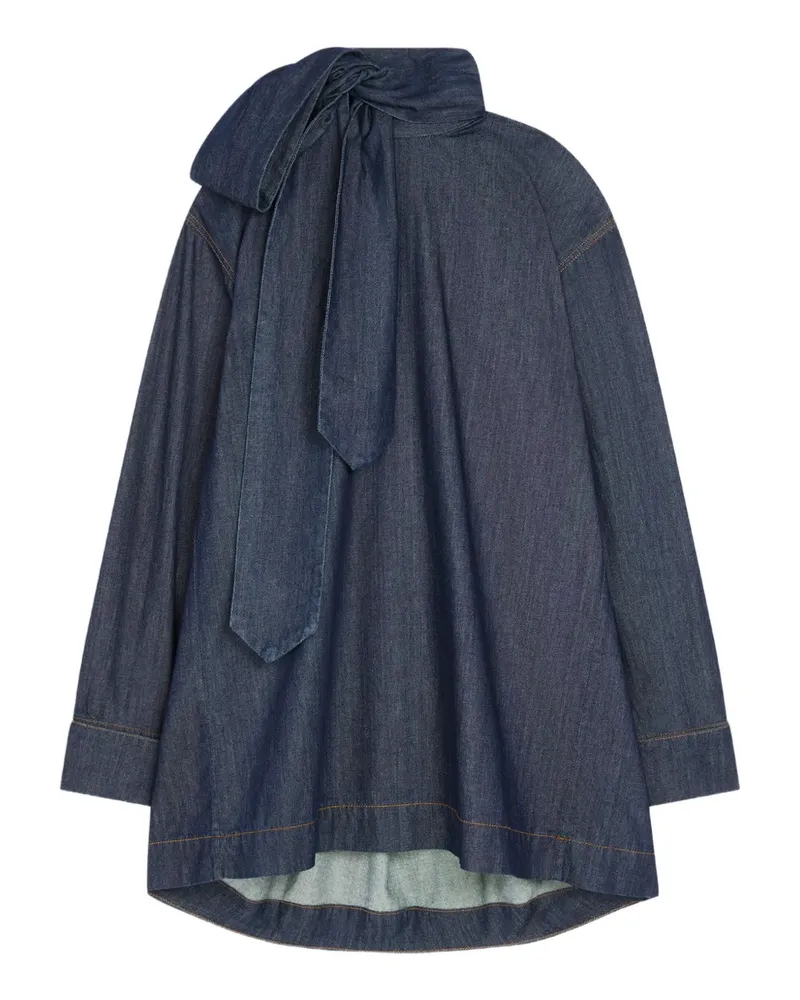 Dries van Noten Jeansbluse mit Schleifenkragen - Blau Blau