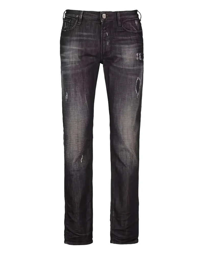 Emporio Armani Jeans in Distressed-Optik - Schwarz Schwarz