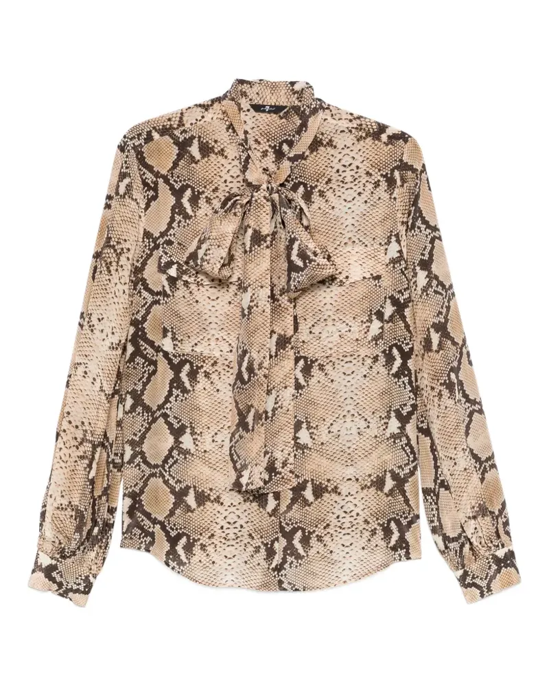 7 for all mankind Bluse mit Schleife - Nude Nude