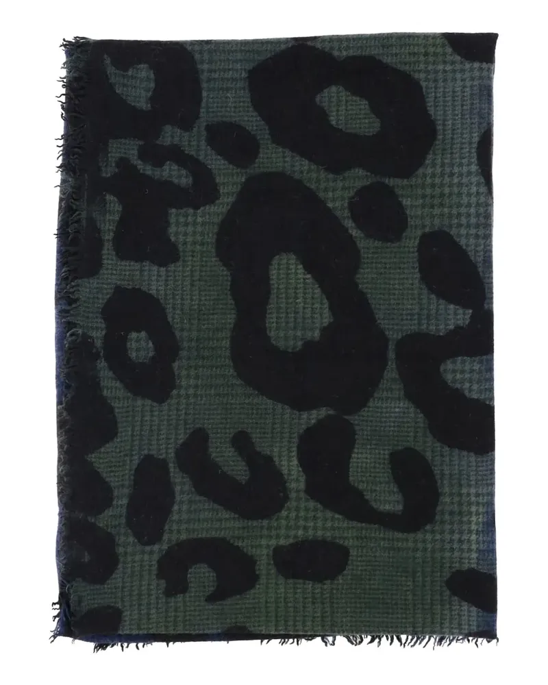 Faliero Sarti Schal mit Leoparden-Print - Grün Grün