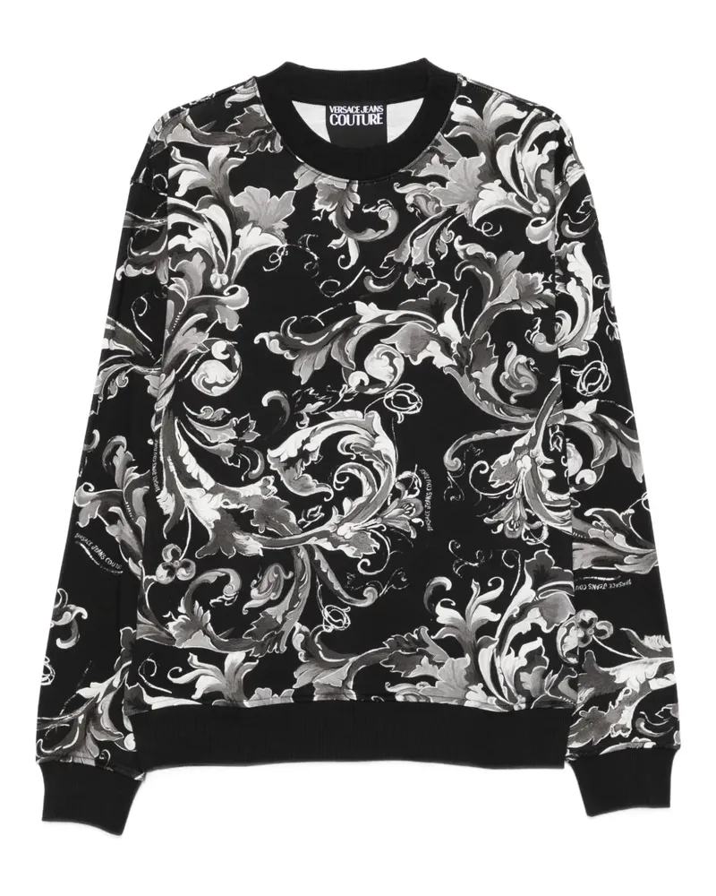 Versace Jeans Sweatshirt mit Barock-Print - Schwarz Schwarz