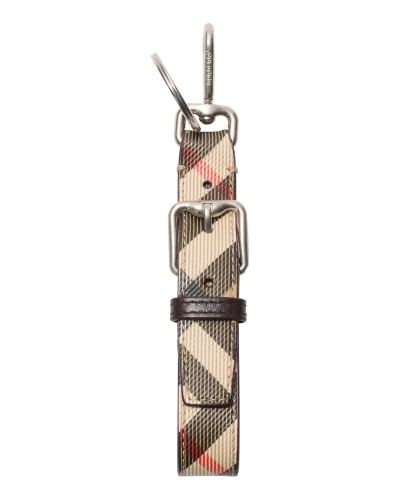 Burberry checkd B--buckle keyring - Nude Nude