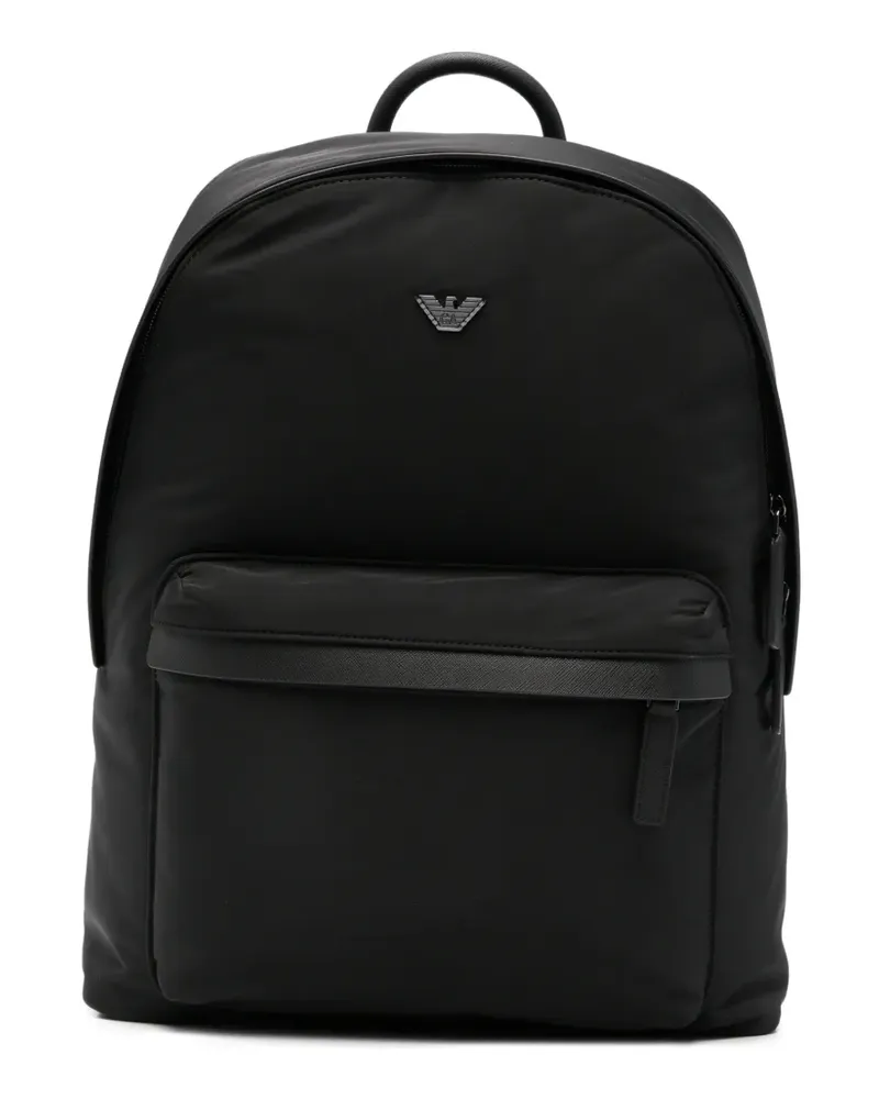 Emporio Armani logo-plaque backpack - Schwarz Schwarz