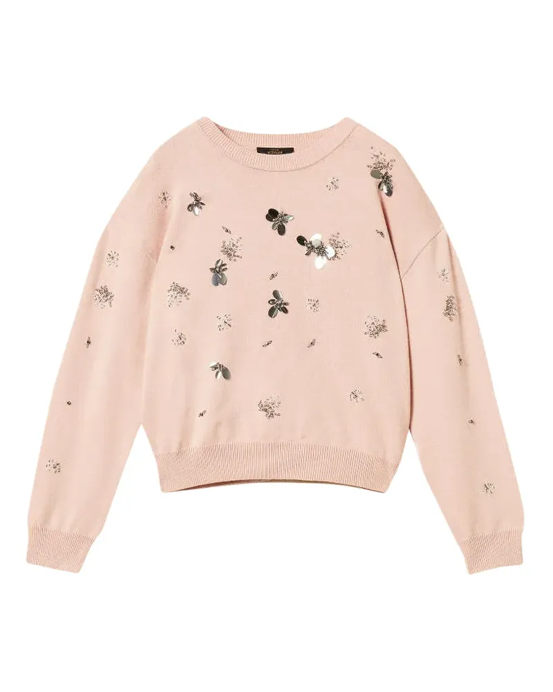 Twin-Set Pullover mit Stickerei - Rosa Rosa