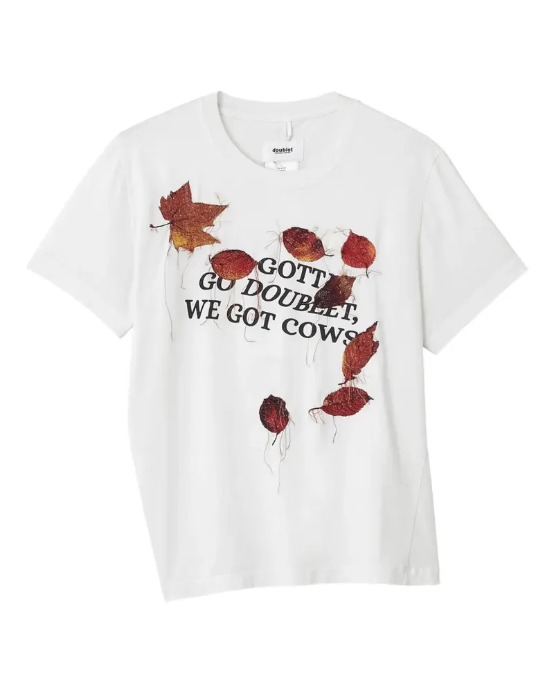 Doublet T-Shirt im Patchwork-Look - Weiß Weiß