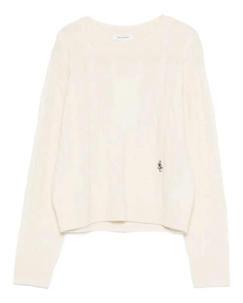 SPORTY & RICH Pullover mit Zopfmuster - Nude Nude