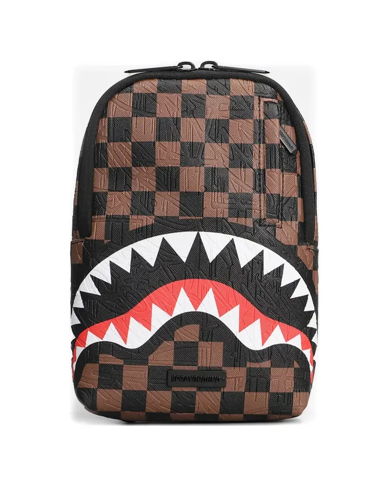 Sprayground Check 2 Shark Schultertasche - Braun Braun