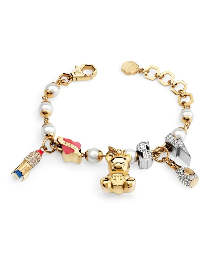 Philipp Plein Armband mit Logo-Anhänger - Gold Gold