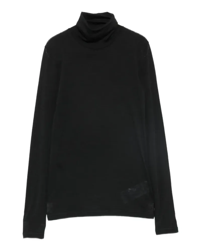 Jil Sander logo-print roll-neck T-shirt - Schwarz Schwarz