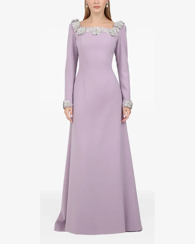 Dina Melwani Verziertes Kleid - Violett Violett
