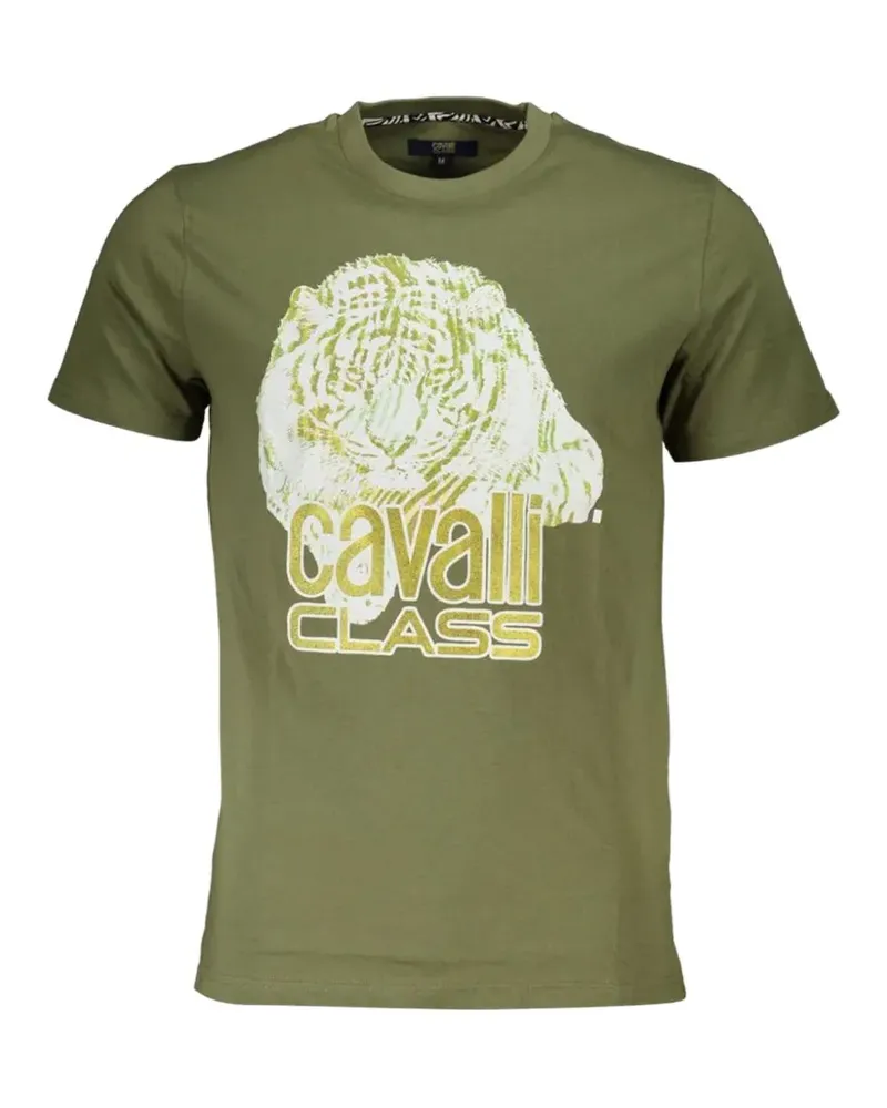 Roberto Cavalli T-Shirt mit Tiger-Print - Grün Grün