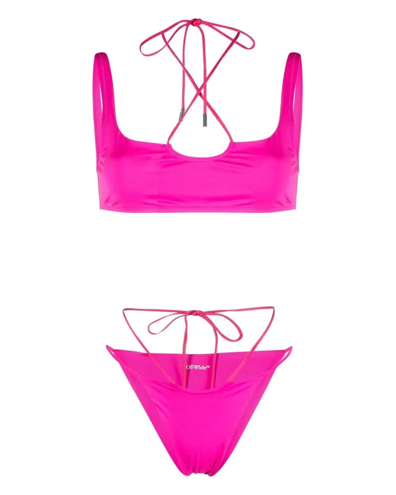 OFF-WHITE Bikini mit Logo-Print - Rosa Rosa