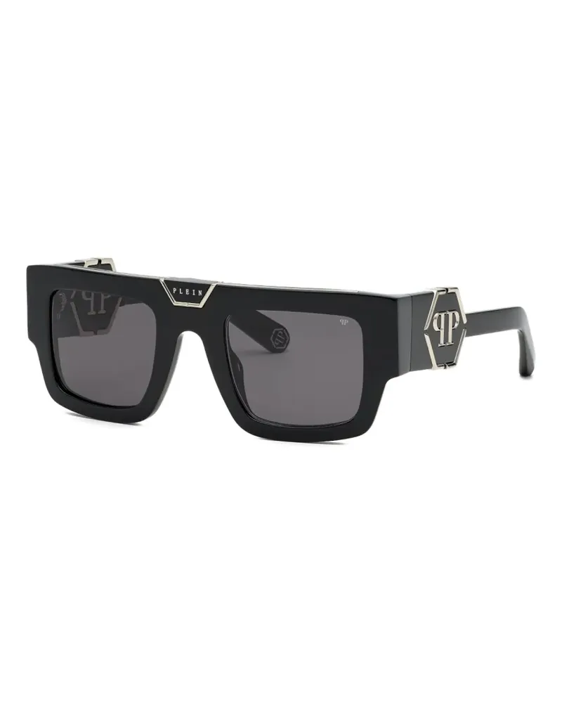 Philipp Plein square-frame logo-plaque sunglasses - Schwarz Schwarz