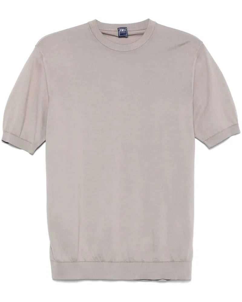 Fedeli Fein gestricktes T-Shirt - Nude Nude
