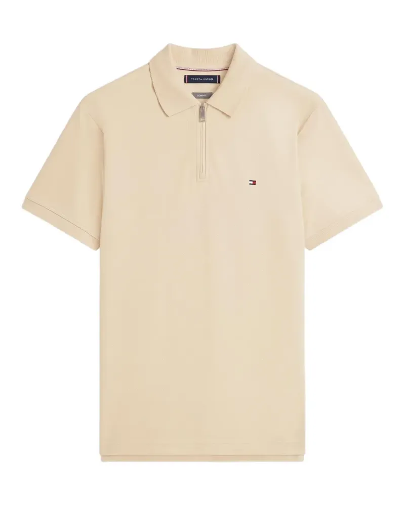 Tommy Hilfiger zip-fastening interlock polo shirt - Nude Nude