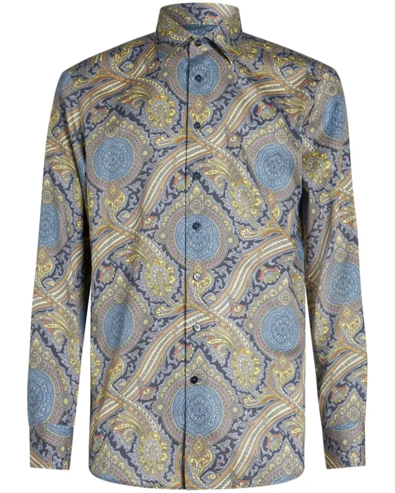 Etro Hemd mit abstraktem Print - Blau Blau