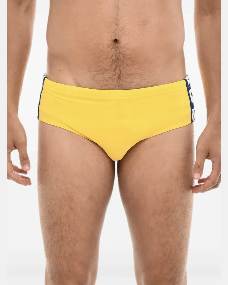 Dsquared2 logo-print side-stripe swim briefs - Gelb Gelb