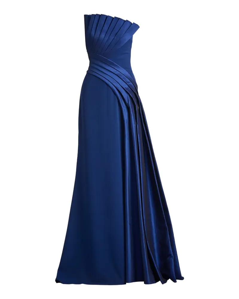 Tadashi Shoji pleated strapless maxi dress - Blau Blau