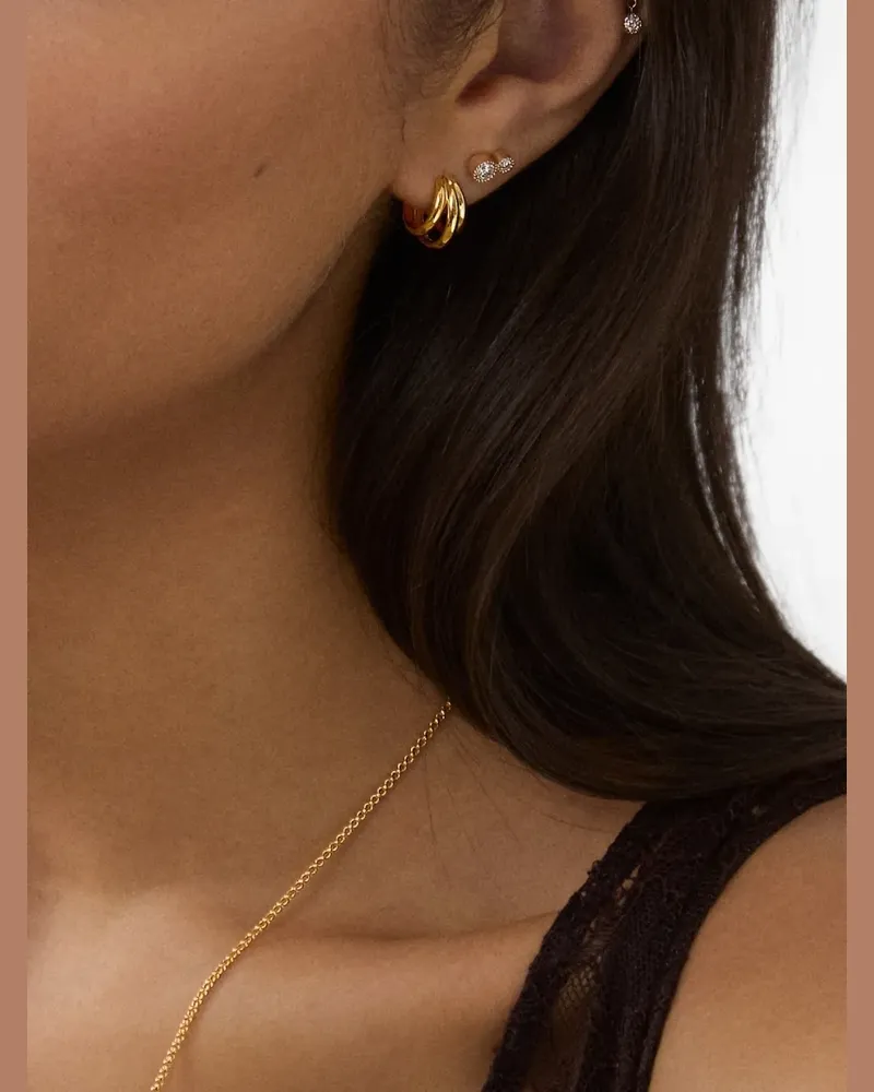 Dinny Hall Signature triple hoop earrings - Gold Gold