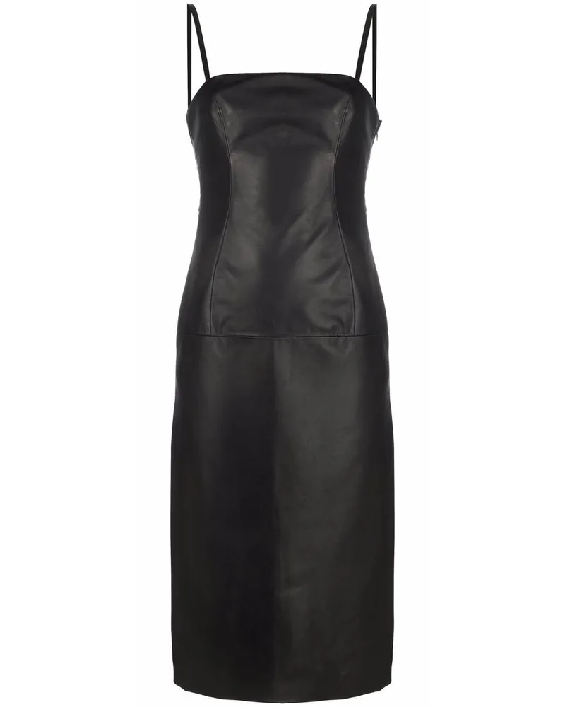 Giuseppe di Morabito Midikleid aus Leder - Schwarz Schwarz