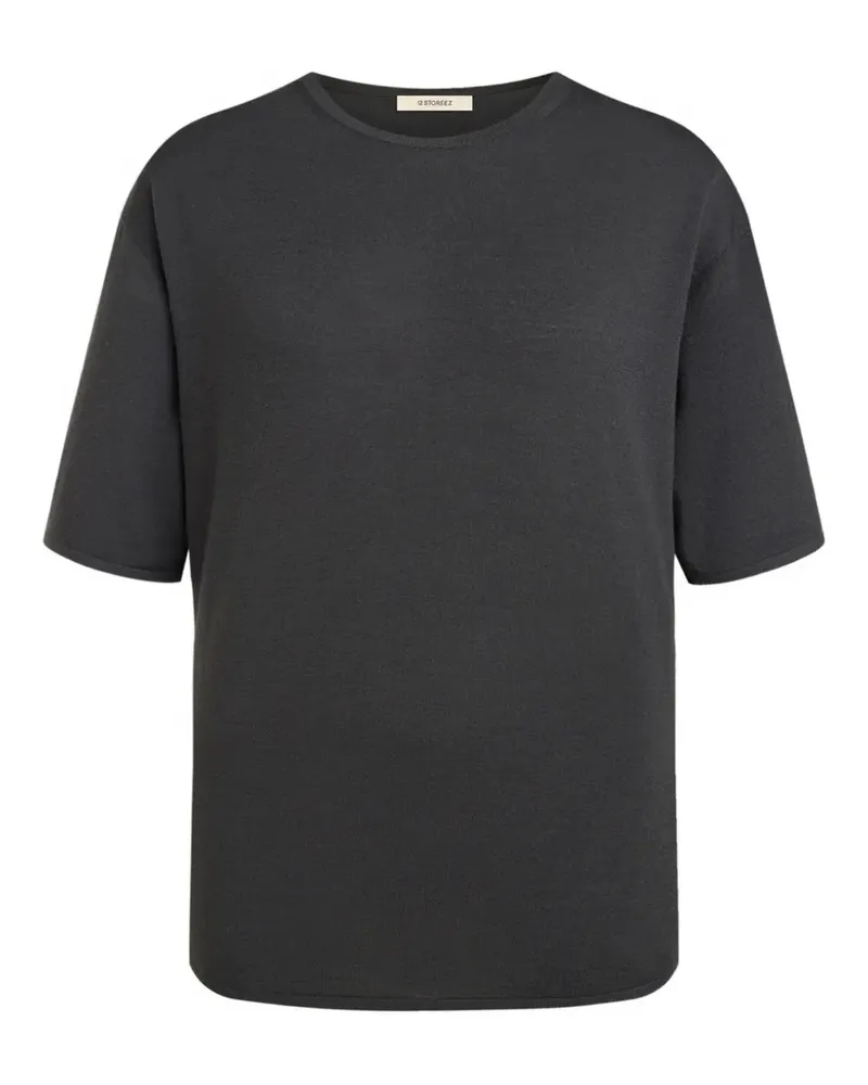 12 STOREEZ T-Shirt aus Merinowolle - Grau Grau