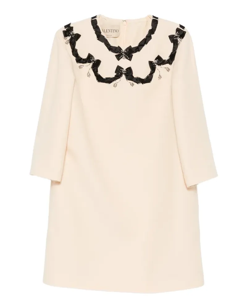 Valentino Garavani bow-embellished crystal-pendant dress - Nude Nude