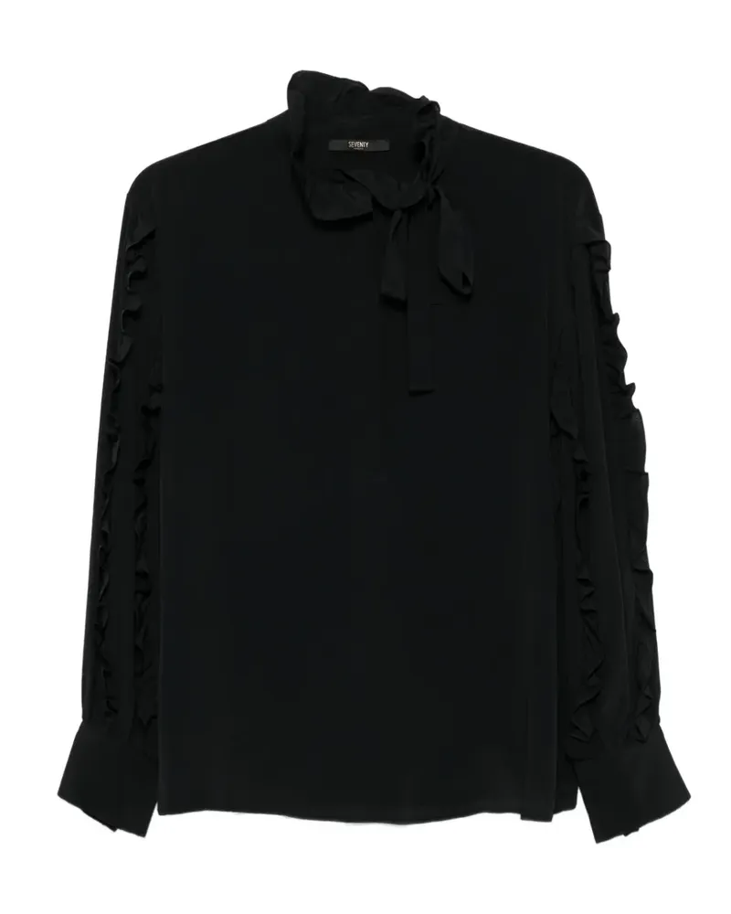 Seventy ruffle-trim pussy-bow blouse - Schwarz Schwarz