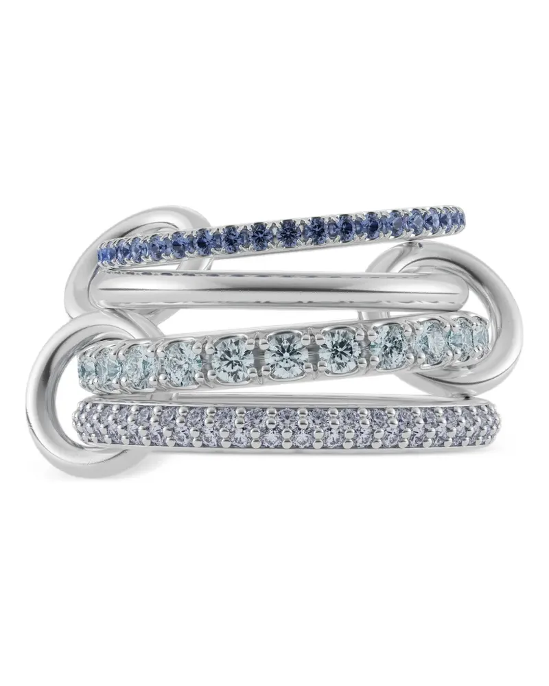 Spinelli Kilcollin Iris Sterlingsilberring mit Saphir, Tansanit und Aquamarin Silber